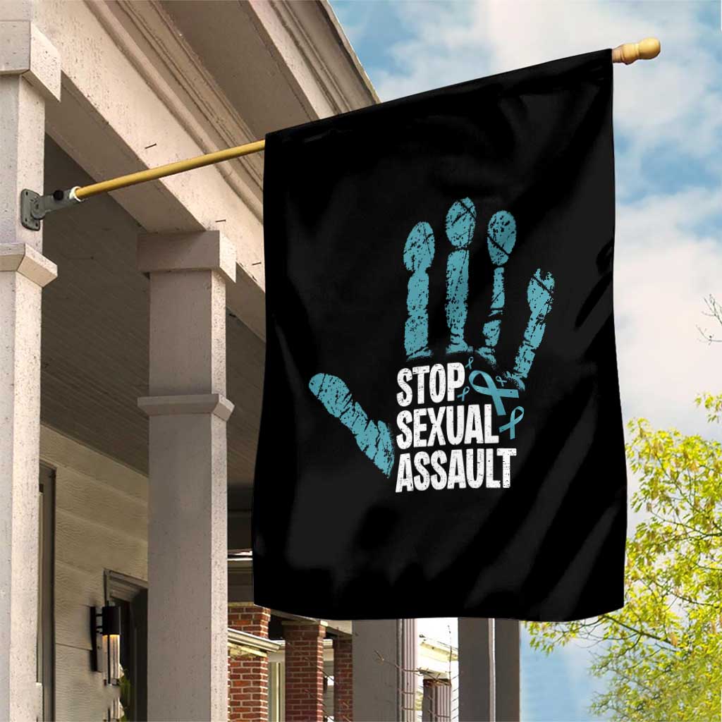 Stop Sexual Assault Garden Flag Teal Ribbon Hand TS14 Print Your Wear