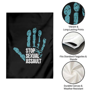 Stop Sexual Assault Garden Flag Teal Ribbon Hand TS14 Print Your Wear