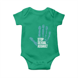 Stop Sexual Assault Baby Onesie Teal Ribbon Hand TS14 Irish Green Print Your Wear