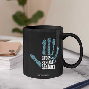 Stop Sexual Assault Coffee Mug Teal Ribbon Hand TS14 Print Your Wear
