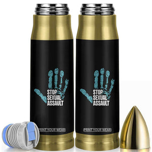 Stop Sexual Assault Bullet Tumbler Teal Ribbon Hand TS14 Black Print Your Wear