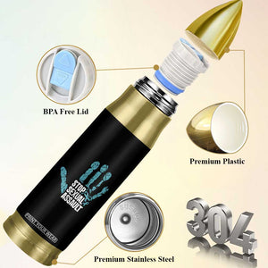 Stop Sexual Assault Bullet Tumbler Teal Ribbon Hand TS14 Print Your Wear