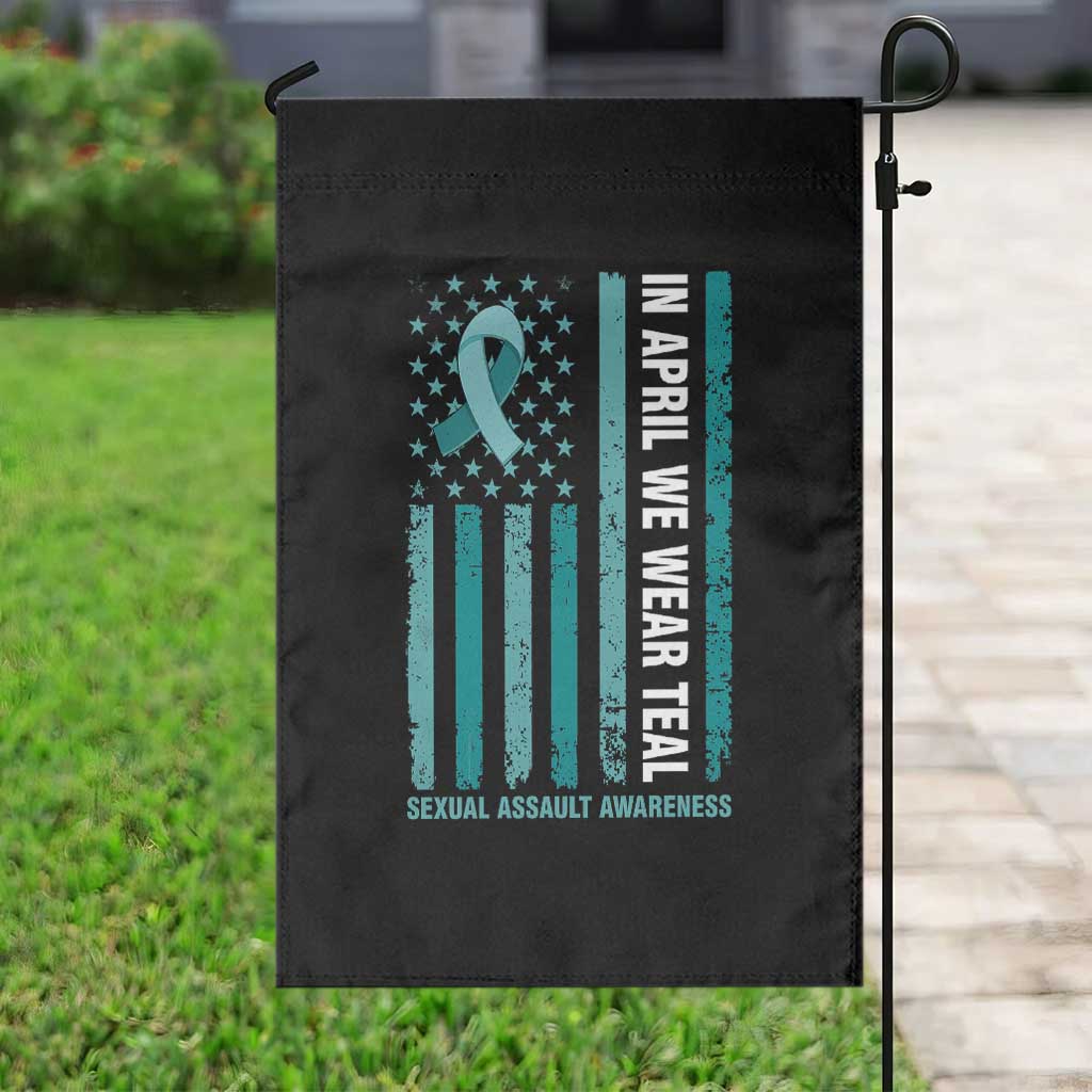 Sexual Assault Awareness American Flag Garden Flag In April We Wear Teal Ribbon TS14 Print Your Wear