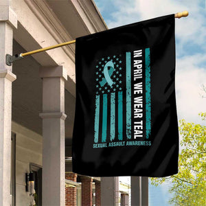 Sexual Assault Awareness American Flag Garden Flag In April We Wear Teal Ribbon TS14 Print Your Wear