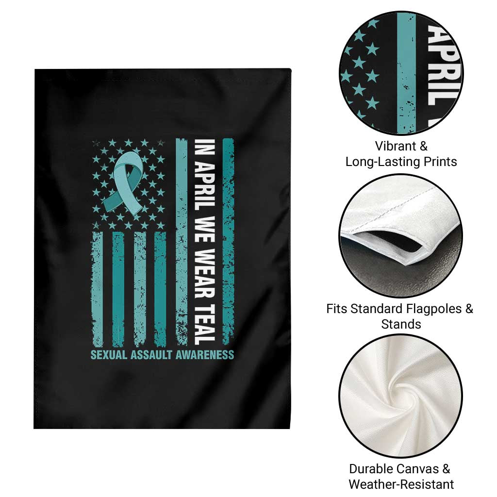 Sexual Assault Awareness American Flag Garden Flag In April We Wear Teal Ribbon TS14 Print Your Wear