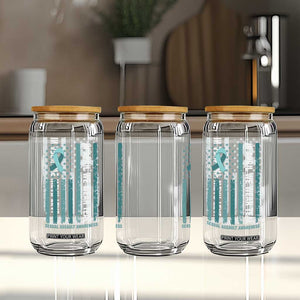 Sexual Assault Awareness American Flag Glass Can In April We Wear Teal Ribbon TS14 Print Your Wear