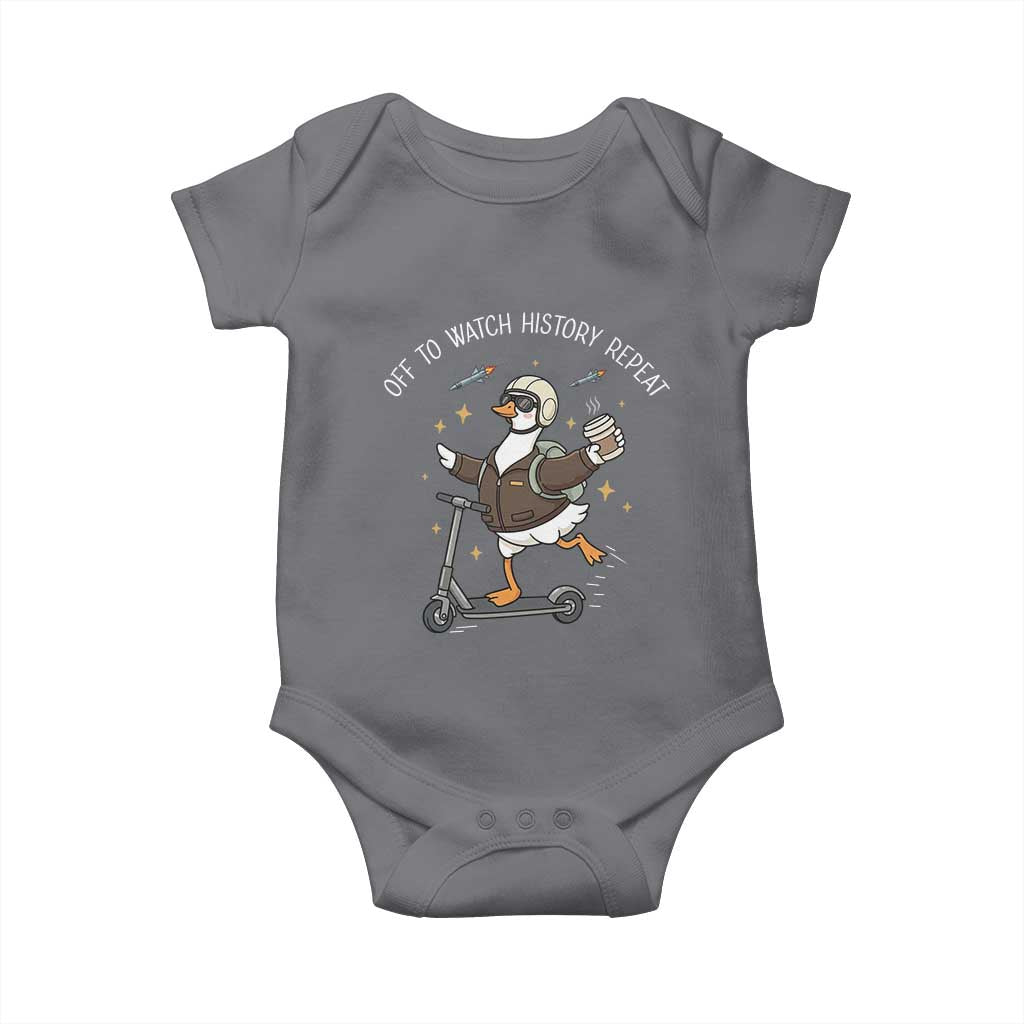 Funny Goose Support Freedom Baby Onesie Off To Watch History Repart TS14 Charcoal Print Your Wear