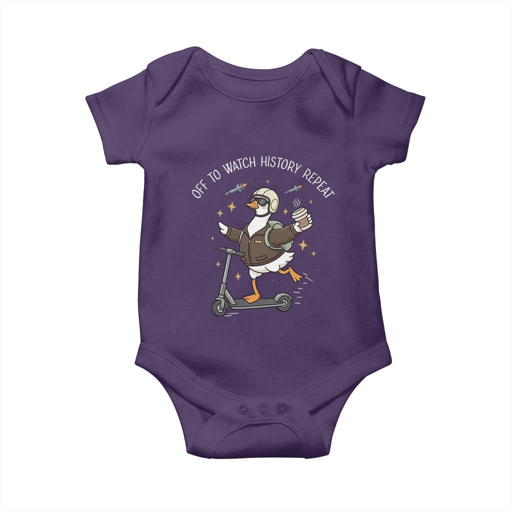 Funny Goose Support Freedom Baby Onesie Off To Watch History Repart TS14 Purple Print Your Wear