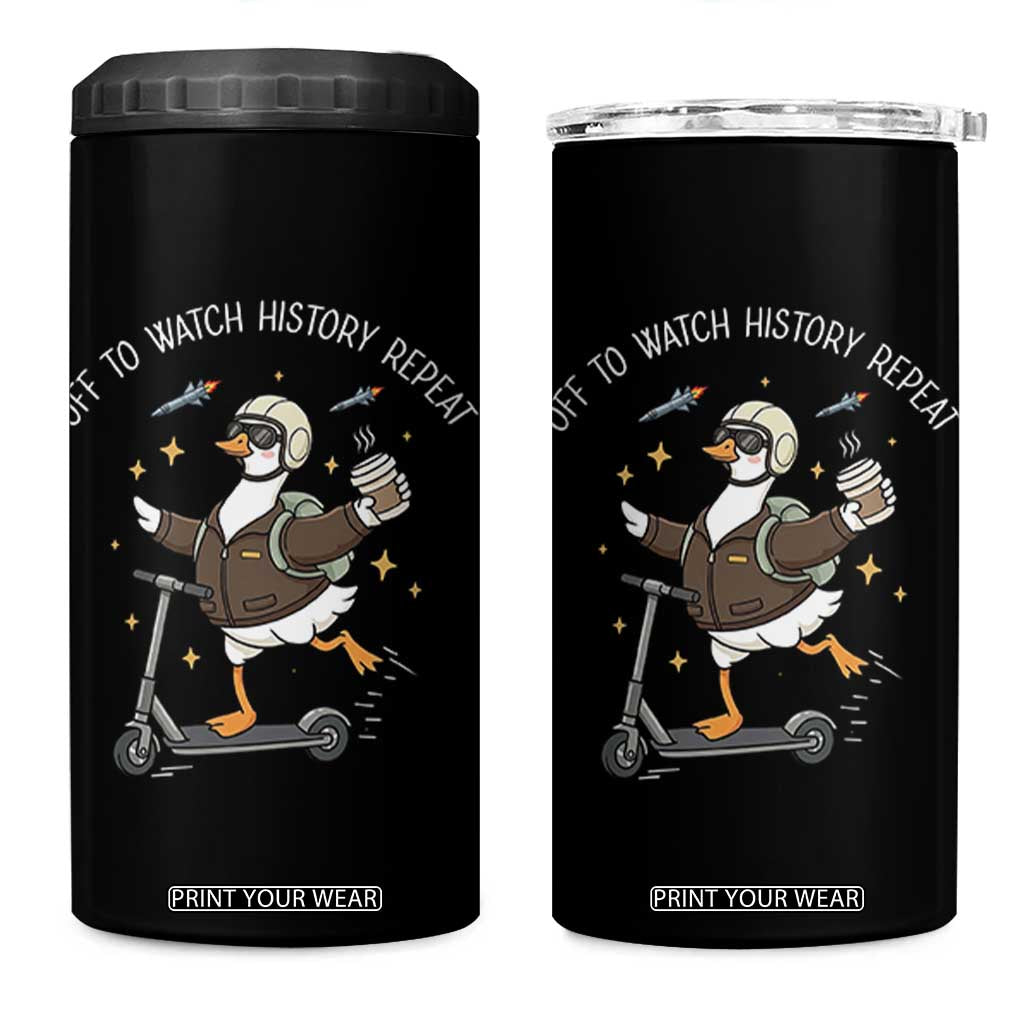 Funny Goose Support Freedom 4 in 1 Can Cooler Tumbler Off To Watch History Repart TS14 One Size: 16 oz Black Print Your Wear