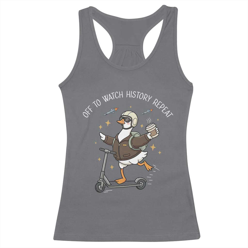 Funny Goose Support Freedom Racerback Tank Top Off To Watch History Repart TS14 Charcoal Print Your Wear