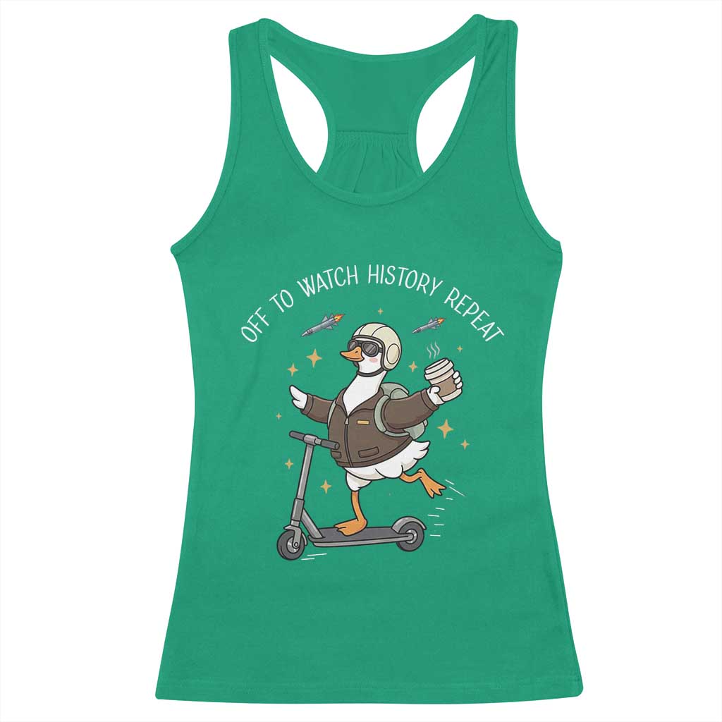 Funny Goose Support Freedom Racerback Tank Top Off To Watch History Repart TS14 Irish Green Print Your Wear