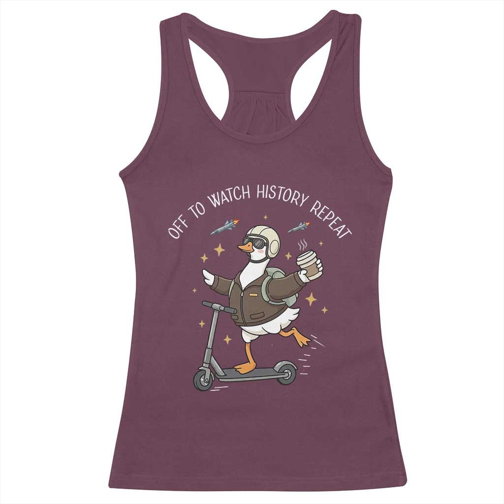 Funny Goose Support Freedom Racerback Tank Top Off To Watch History Repart TS14 Maroon Print Your Wear