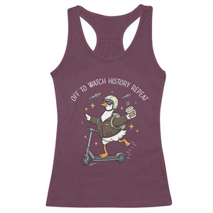 Funny Goose Support Freedom Racerback Tank Top Off To Watch History Repart TS14 Maroon Print Your Wear