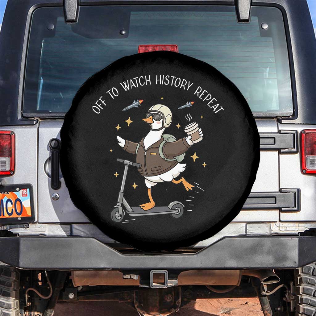 Funny Goose Support Freedom Spare Tire Cover Off To Watch History Repart TS14 No hole Black Print Your Wear