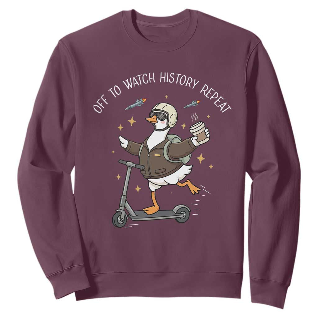 Funny Goose Support Freedom Sweatshirt Off To Watch History Repart TS14 Maroon Print Your Wear