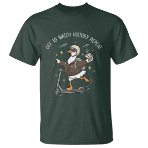 Funny Goose Support Freedom T Shirt Off To Watch History Repart TS14 Dark Forest Green Print Your Wear