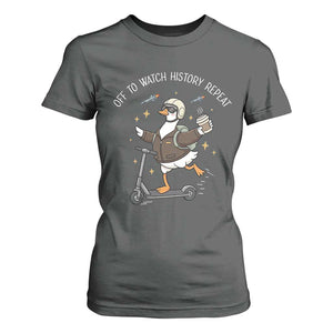 Funny Goose Support Freedom T Shirt For Women Off To Watch History Repart TS14 Dark Heather Print Your Wear
