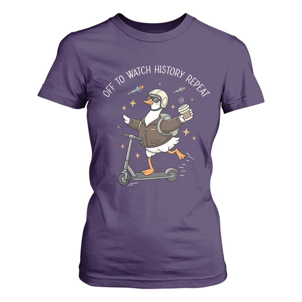 Funny Goose Support Freedom T Shirt For Women Off To Watch History Repart TS14 Purple Print Your Wear