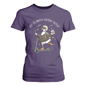 Funny Goose Support Freedom T Shirt For Women Off To Watch History Repart TS14 Purple Print Your Wear