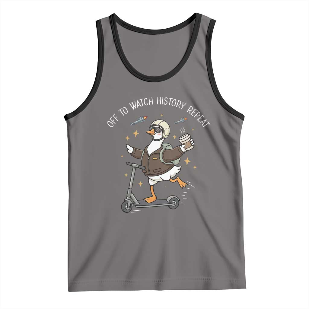 Funny Goose Support Freedom Tank Top Off To Watch History Repart TS14 Deep Heather Black Print Your Wear