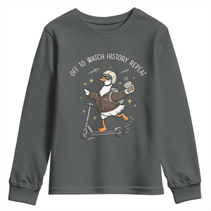 Funny Goose Support Freedom Youth Sweatshirt Off To Watch History Repart TS14 Dark Heather Print Your Wear