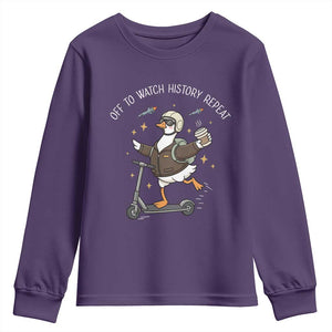 Funny Goose Support Freedom Youth Sweatshirt Off To Watch History Repart TS14 Purple Print Your Wear