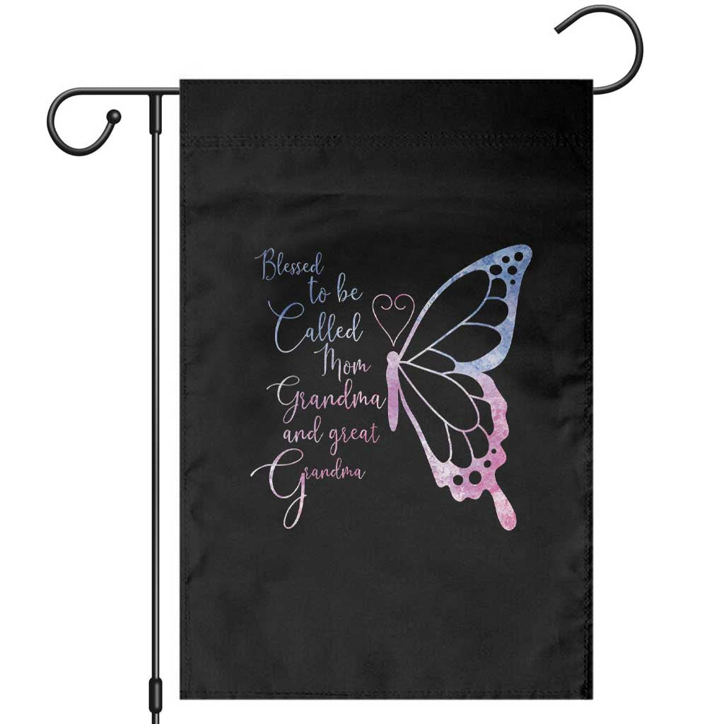 Blessed to Be Called Mom Grandma Great Grandma Garden Flag Mama Butterfly Mother's Day Gift TS14 Black Print Your Wear