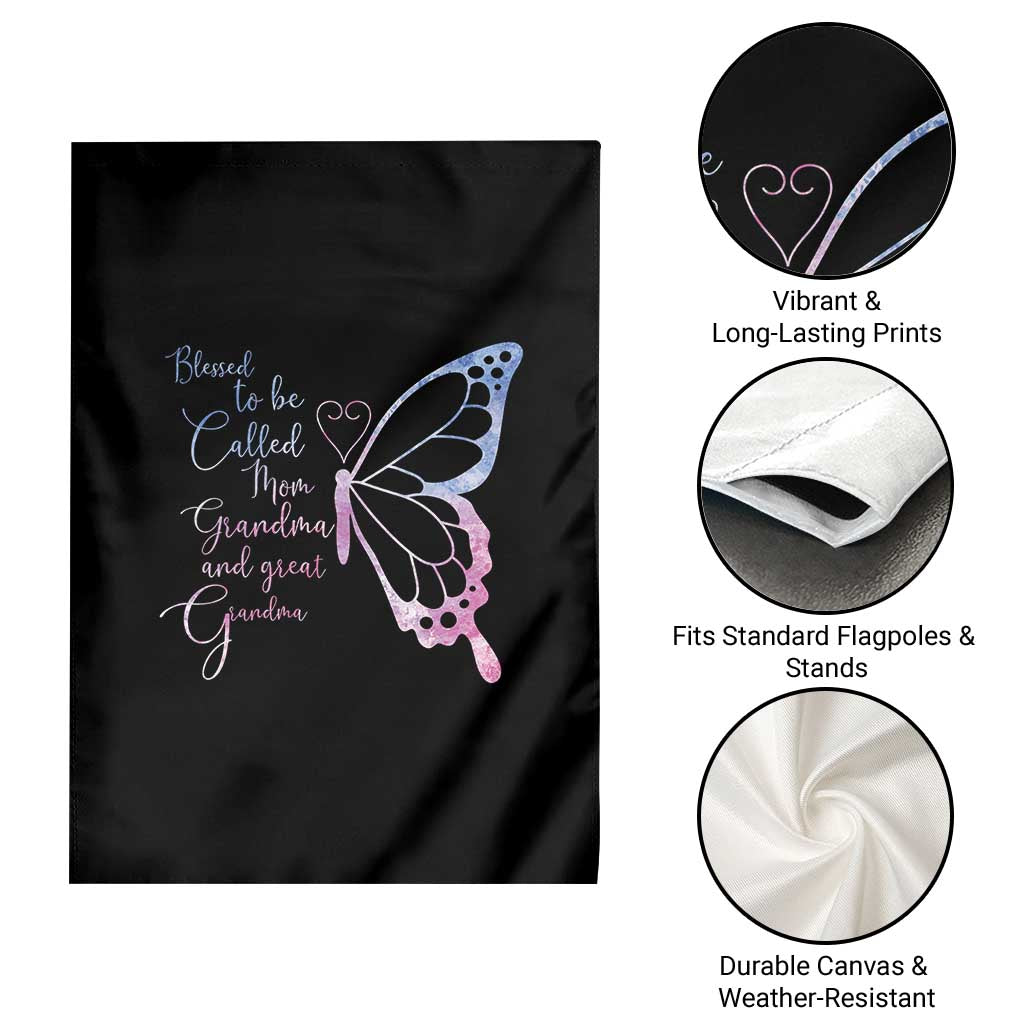 Blessed to Be Called Mom Grandma Great Grandma Garden Flag Mama Butterfly Mother's Day Gift TS14 Print Your Wear