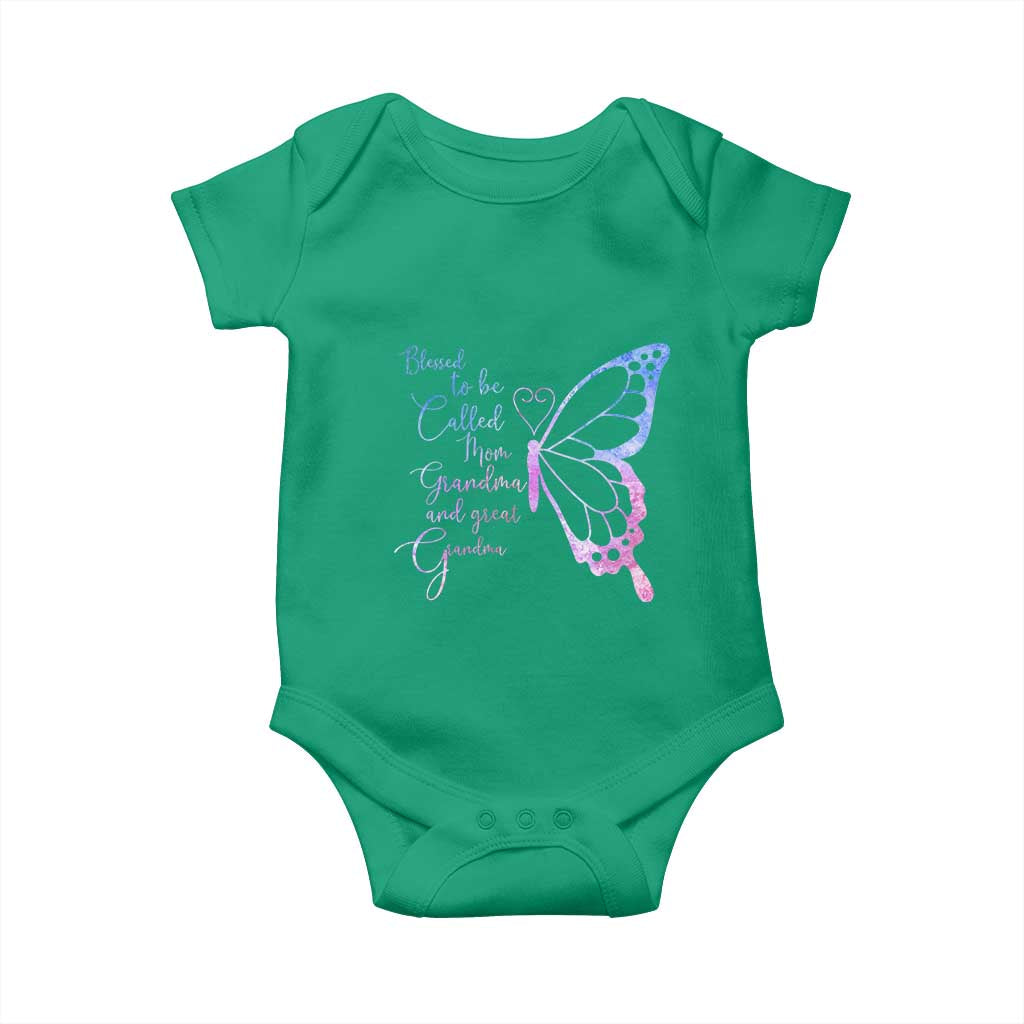Blessed to Be Called Mom Grandma Great Grandma Baby Onesie Mama Butterfly Mother's Day Gift TS14 Irish Green Print Your Wear