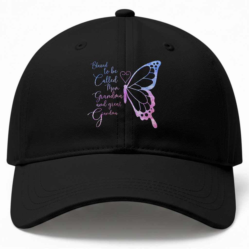 Blessed to Be Called Mom Grandma Great Grandma Baseball Cap Mama Butterfly Mother's Day Gift TS14 Print Your Wear