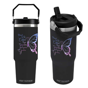 Blessed to Be Called Mom Grandma Great Grandma Flip Straw Tumbler Mama Butterfly Mother's Day Gift TS14 One Size: 30 oz Black Print Your Wear