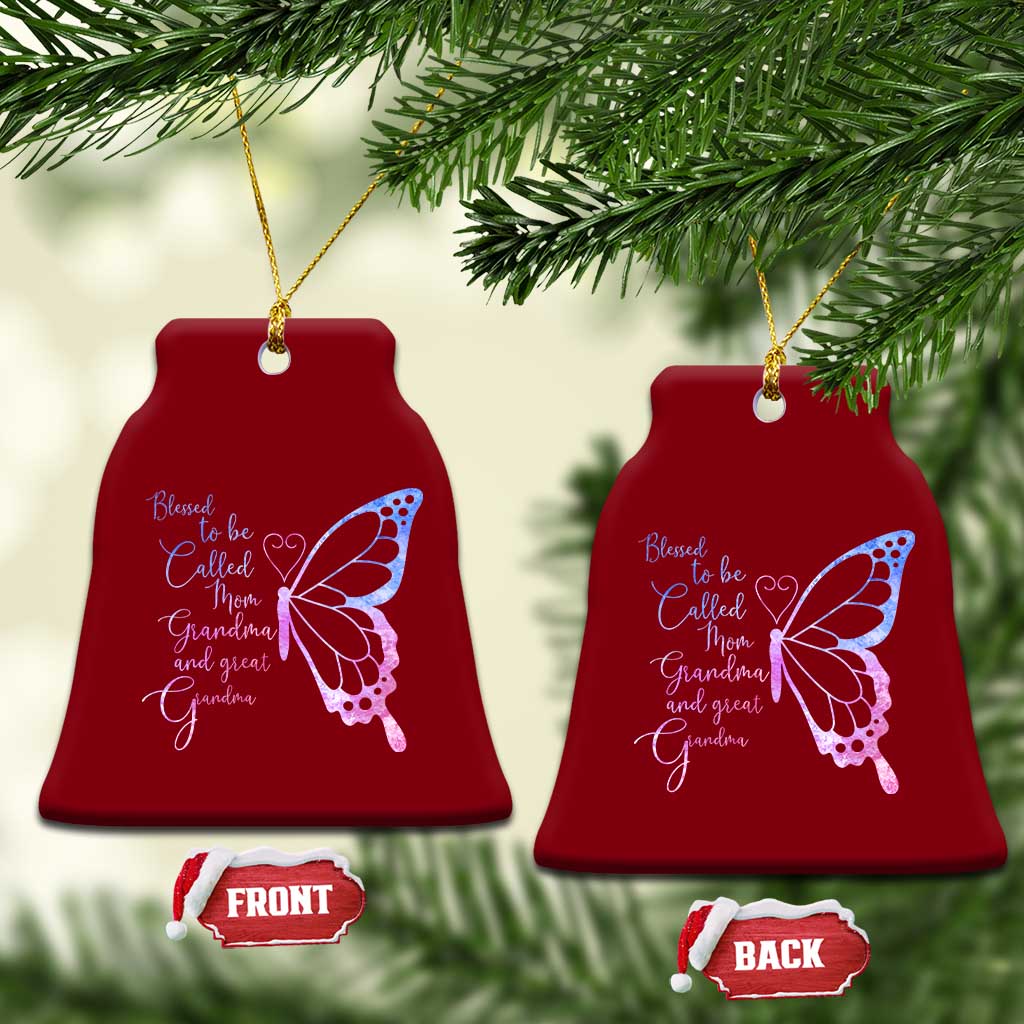 Blessed to Be Called Mom Grandma Great Grandma Ceramic Ornament Mama Butterfly Mother's Day Gift TS14 Print Your Wear