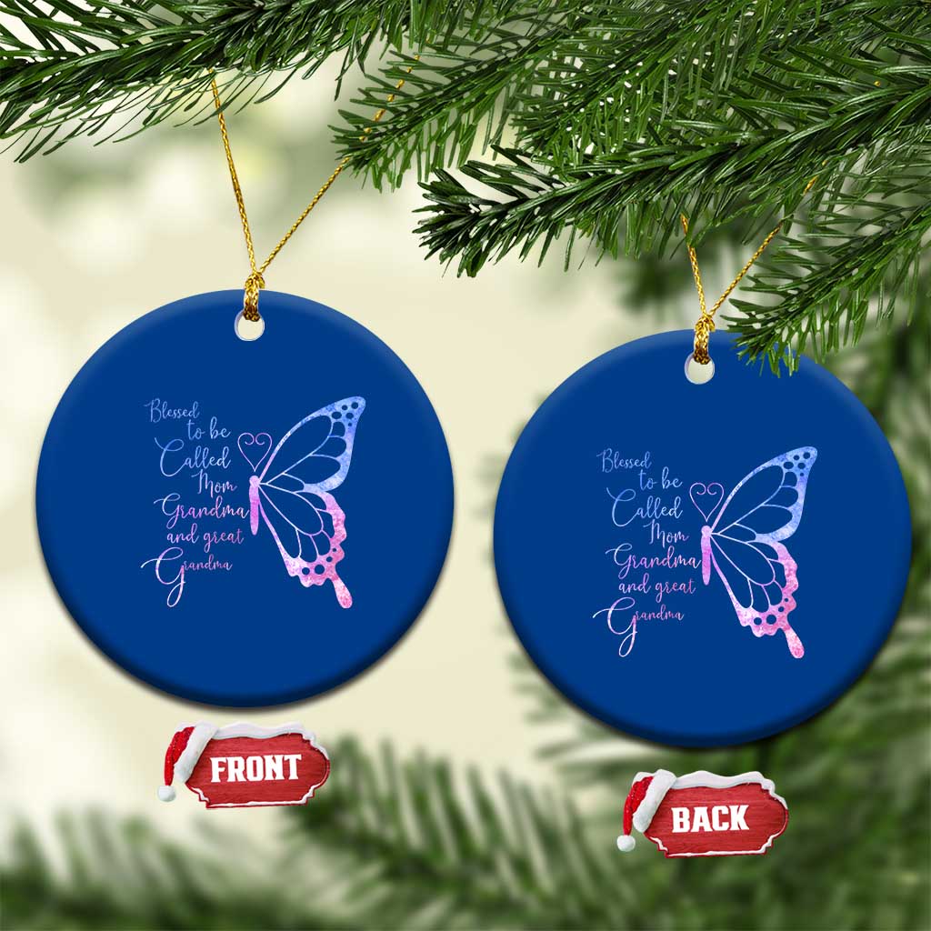 Blessed to Be Called Mom Grandma Great Grandma Ceramic Ornament Mama Butterfly Mother's Day Gift TS14 1pc Blue Print Your Wear