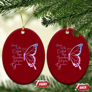 Blessed to Be Called Mom Grandma Great Grandma Ceramic Ornament Mama Butterfly Mother's Day Gift TS14 Print Your Wear