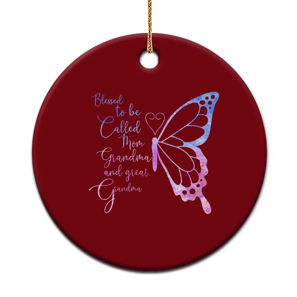 Blessed to Be Called Mom Grandma Great Grandma Ceramic Ornament Mama Butterfly Mother's Day Gift TS14 1pc Red Print Your Wear