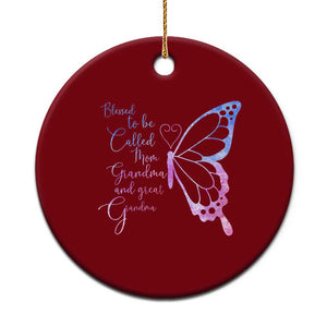 Blessed to Be Called Mom Grandma Great Grandma Ceramic Ornament Mama Butterfly Mother's Day Gift TS14 1pc Red Print Your Wear