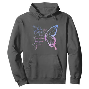 Blessed to Be Called Mom Grandma Great Grandma Hoodie Mama Butterfly Mother's Day Gift TS14 Dark Heather Print Your Wear