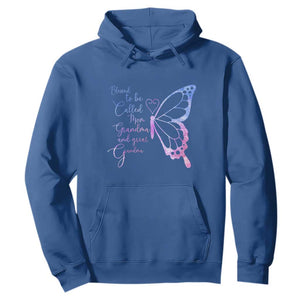 Blessed to Be Called Mom Grandma Great Grandma Hoodie Mama Butterfly Mother's Day Gift TS14 Royal Blue Print Your Wear