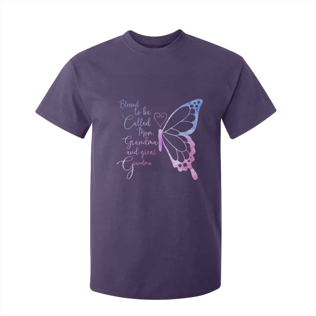 Blessed to Be Called Mom Grandma Great Grandma T Shirt For Kid Mama Butterfly Mother's Day Gift TS14 Purple Print Your Wear