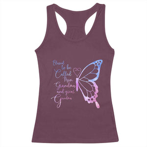 Blessed to Be Called Mom Grandma Great Grandma Racerback Tank Top Mama Butterfly Mother's Day Gift TS14 Maroon Print Your Wear