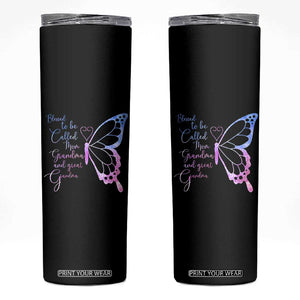 Blessed to Be Called Mom Grandma Great Grandma Skinny Tumbler Mama Butterfly Mother's Day Gift TS14 Black Print Your Wear