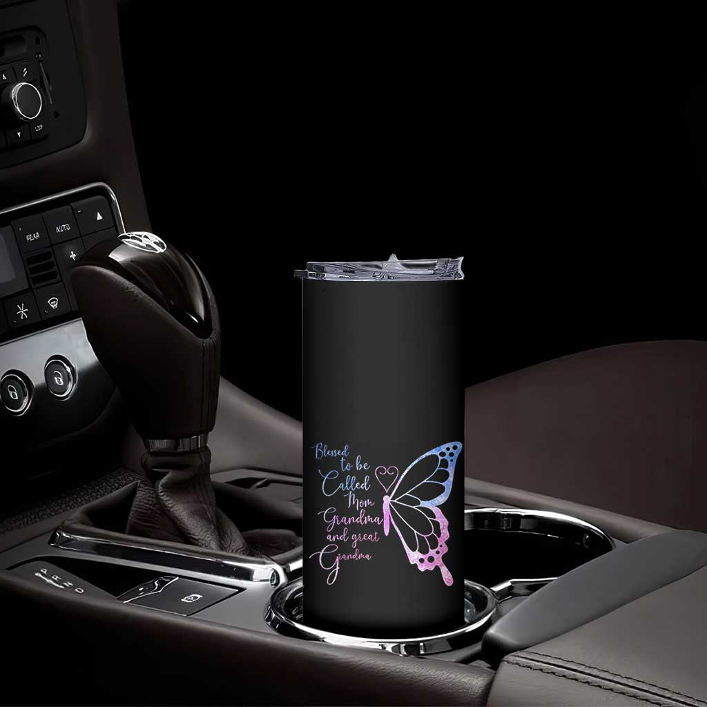 Blessed to Be Called Mom Grandma Great Grandma Skinny Tumbler Mama Butterfly Mother's Day Gift TS14 Print Your Wear