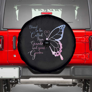 Blessed to Be Called Mom Grandma Great Grandma Spare Tire Cover Mama Butterfly Mother's Day Gift TS14 Black Print Your Wear