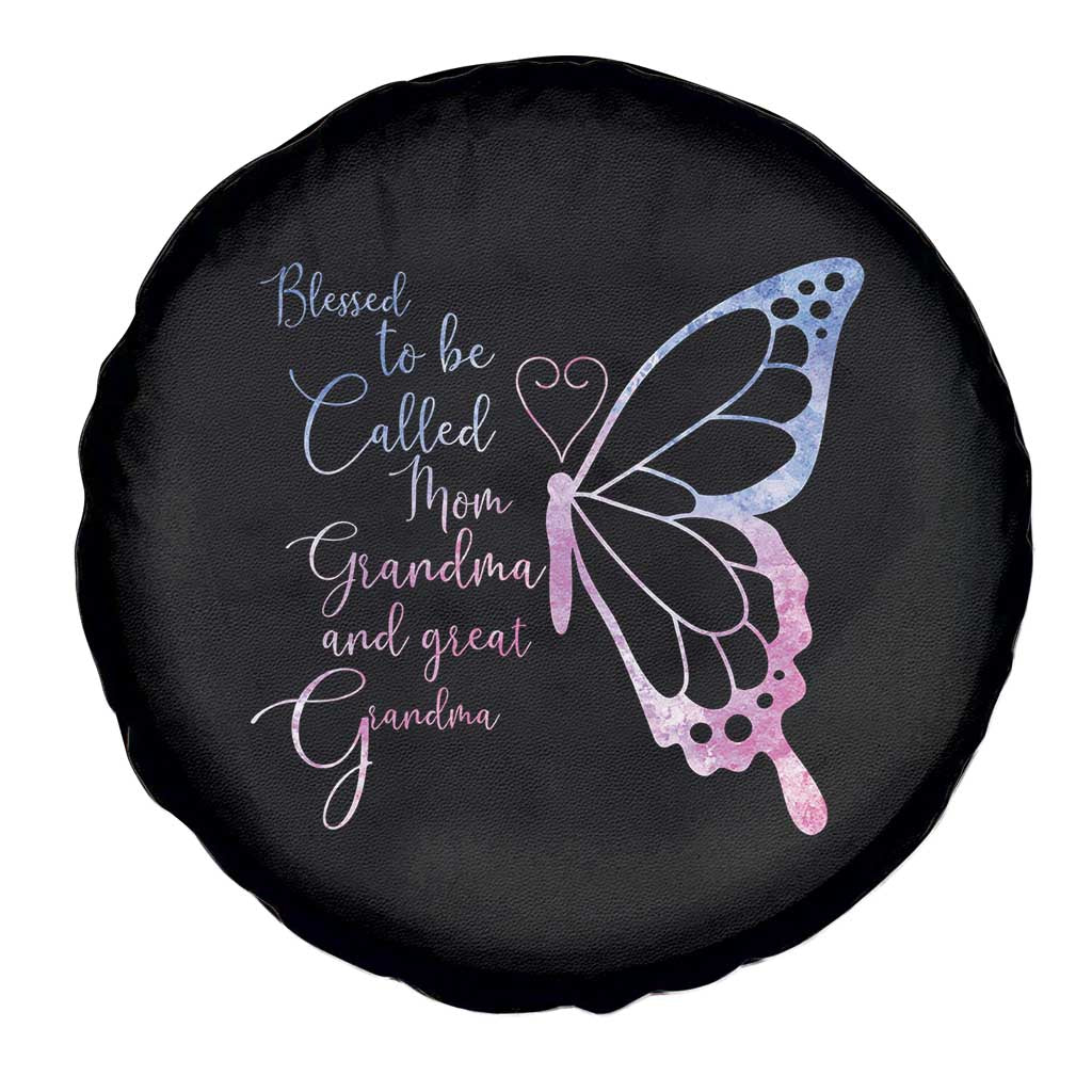 Blessed to Be Called Mom Grandma Great Grandma Spare Tire Cover Mama Butterfly Mother's Day Gift TS14 Print Your Wear