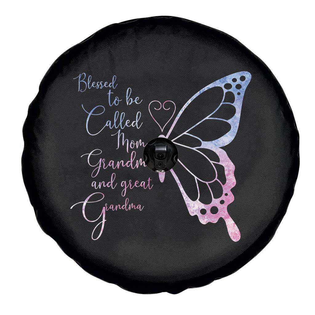 Blessed to Be Called Mom Grandma Great Grandma Spare Tire Cover Mama Butterfly Mother's Day Gift TS14 Print Your Wear