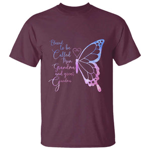Blessed to Be Called Mom Grandma Great Grandma T Shirt Mama Butterfly Mother's Day Gift TS14 Maroon Print Your Wear