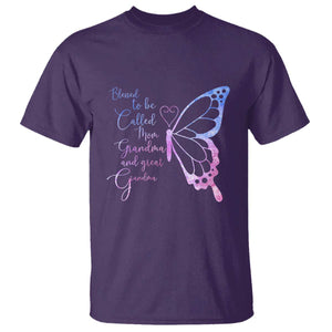 Blessed to Be Called Mom Grandma Great Grandma T Shirt Mama Butterfly Mother's Day Gift TS14 Purple Print Your Wear