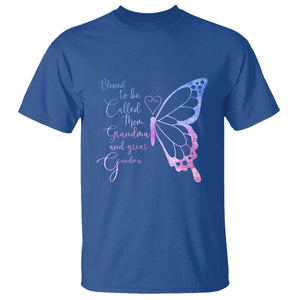 Blessed to Be Called Mom Grandma Great Grandma T Shirt Mama Butterfly Mother's Day Gift TS14 Royal Blue Print Your Wear
