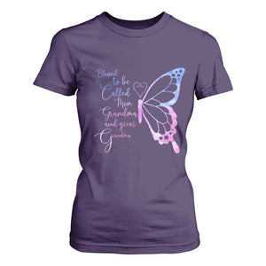 Blessed to Be Called Mom Grandma Great Grandma T Shirt For Women Mama Butterfly Mother's Day Gift TS14 Purple Print Your Wear