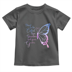 Blessed to Be Called Mom Grandma Great Grandma Toddler T Shirt Mama Butterfly Mother's Day Gift TS14 Dark Heather Print Your Wear